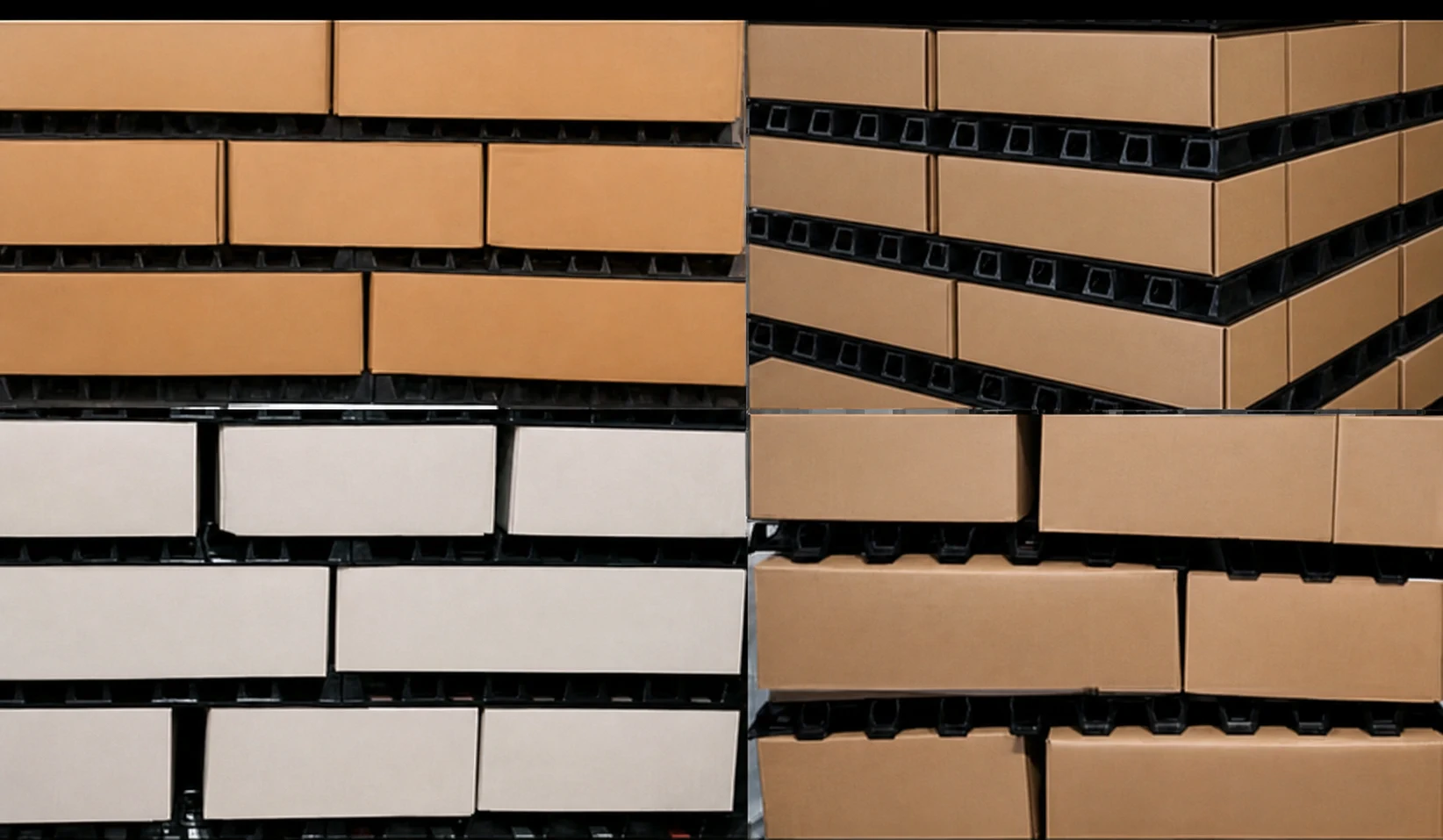 Pallets industriales an&oacute;nimos con separadores FreezeTeq entre capas